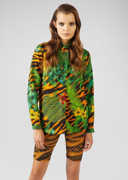 Camasi Versace Tropical Tiger Print Dama | UTKBXCY-96